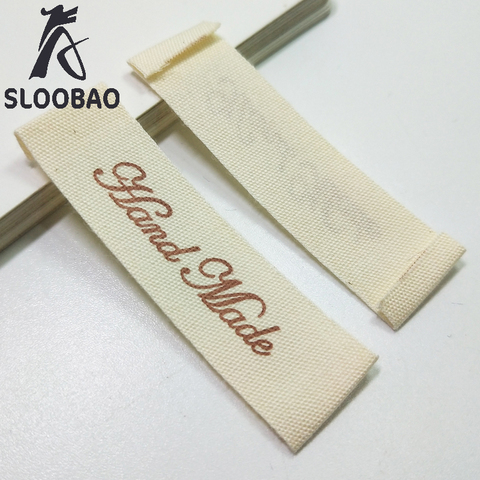 Free shipping Cotton Clothing Labels brand hand made printed Labels Tags  Label Fabric Labels for Clothes - Price history & Review, AliExpress  Seller - Slobao Garment Accessories Store
